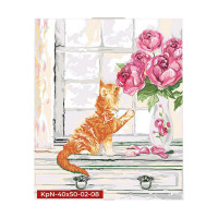 Картина за номерами "Кіт з квітами" Danko Toys KpNe-40х50-02-08 40x50 см Danko Toys Арт:26963