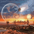 Картина за номерами "Космічна пустеля з фарбами металік" Ідейка KHO9541 50х50 см Ідейка Арт:21882
