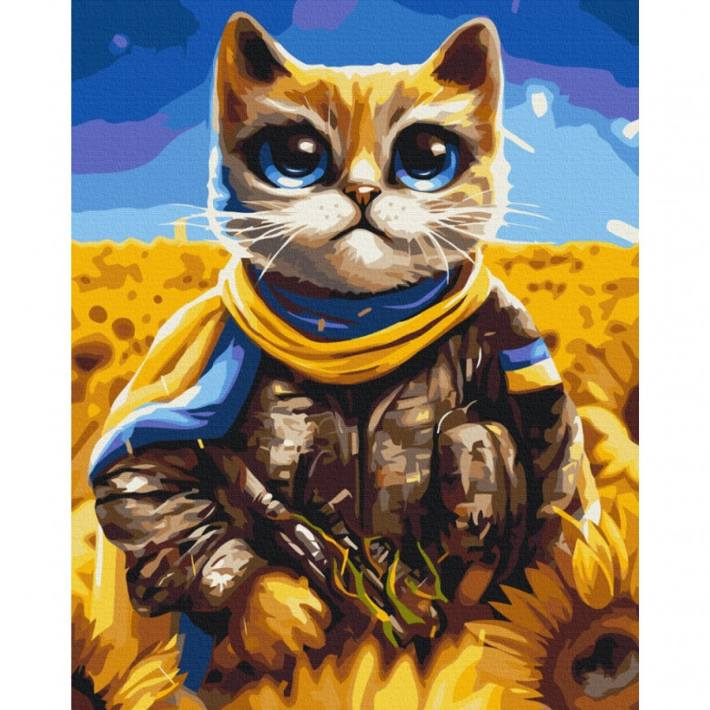 Картина за номерами "Котик Герой" © Маріанна Пащук Brushme BS53463 40х50 см Brushme Арт:29131
