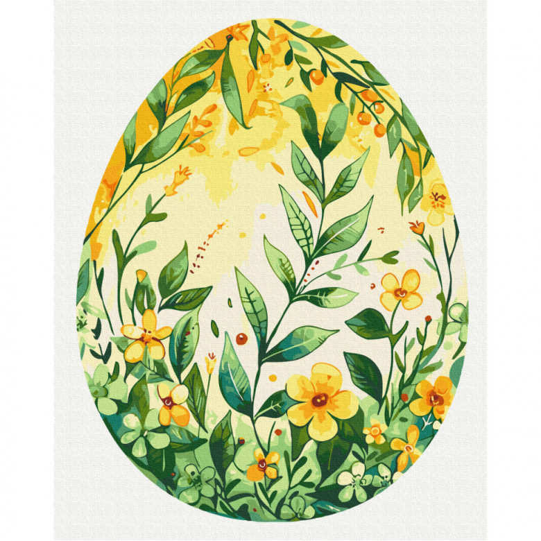 Картина за номерами "Квіткове Великоднє яйце" Brushme BS53946 40x50 см  Brushme Арт:39957