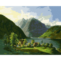 Картина за номерами "Озерний пейзаж" ©Carl Franz Gruber Ідейка KHO2884 40х50 см Ідейка Арт:26737
