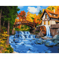 Картина за номерами "Будиночок з млином" ©Галина Івашура Ідейка KHO6310 40х50 см Ідейка Арт:29774