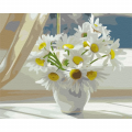 Картина за номерами "Ромашки в білій вазі на вікні" Brushme BS22637 40х50 см Brushme Арт:28921