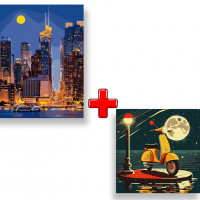 Набір картин за номерами 2 в 1 Ідейка "Вулицями Манхеттена" 40х50 KHO3611 та "Чудовий сон" 40х40 KHO5004 Ідейка Арт:35124