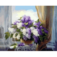 Картина за номерами. Brushme "Бузок біля вікна" GX8260, 40х50 см Brushme Арт:11212 Картина за номерами. Brushme "Бузок біля вікна" GX8260, 40х50 см Brushme Арт:11212