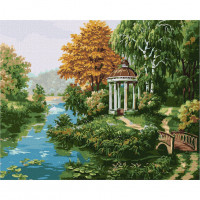 Картина за номерами "Альтанка біля річки" ©Сергій Лобач Ідейка КHO2883 40х50 см Ідейка Арт:26532