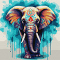 Картина за номерами "Чудовий слон" ©art_selena_ua KHO6558 40х40 см Ідейка Арт:35246