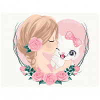 Картина за номерами "Кицькина любов" KBS7116  Brushme 30х40 см Brushme Арт:31492