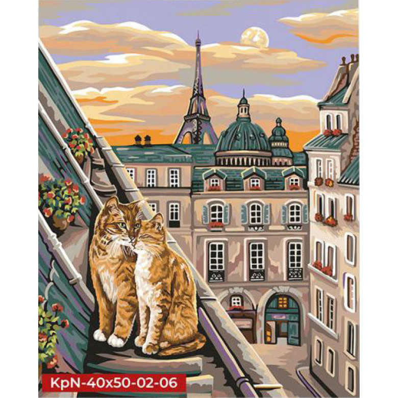 Картина за номерами "Коти на даху" Danko Toys KpNe-40х50-02-06 40x50 см Danko Toys Арт:17516