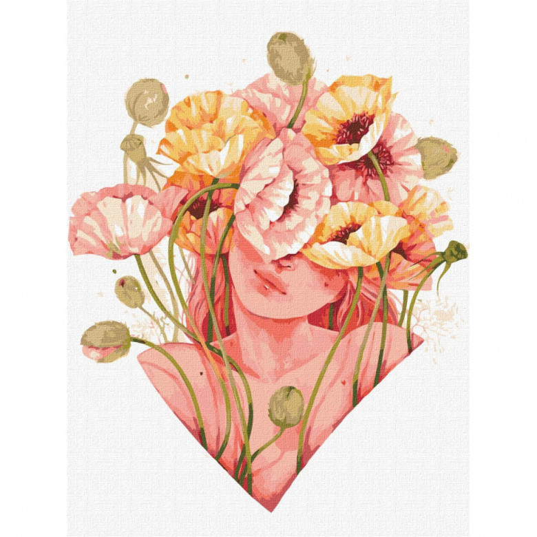 Картина за номерами "Квітковий дотик" ©lesya_nedzelska_art Ідейка KHO2589 30х40 см Ідейка Арт:27118