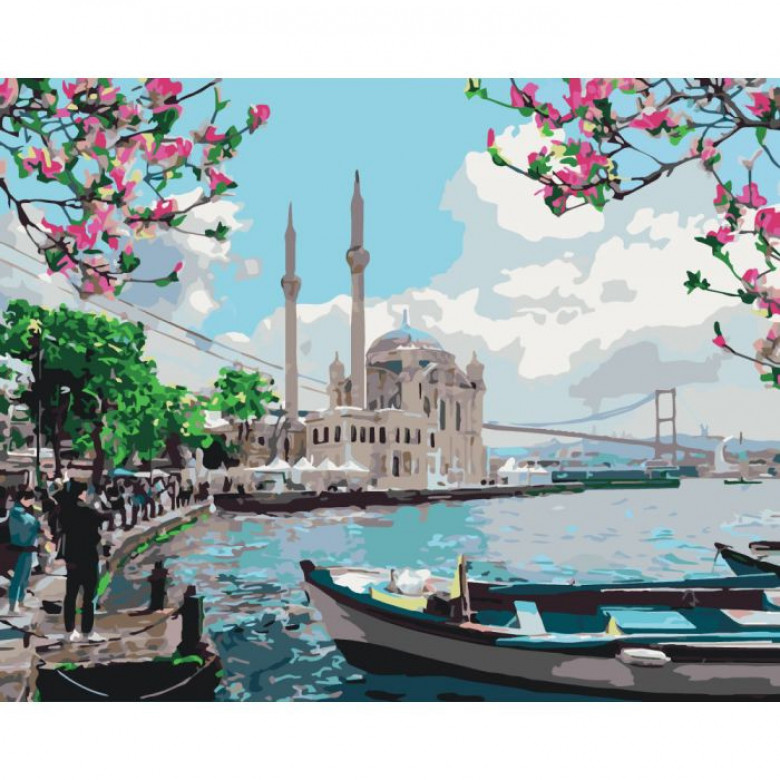 Картина за номерами. Міський пейзаж "Турецьке узбережжя" KHO2166, 40x50 см Ідейка Арт:7505