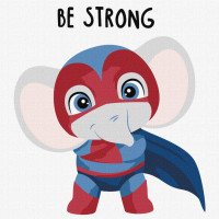 Картина за номерами "Могутній слон" KHO6099 30х30 см Ідейка Арт:37062