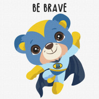 Картина за номерами "Сміливе ведмежа" KHO6100 30х30 см Ідейка Арт:37063