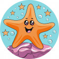 Картина за номерами "Весела морська зірка" KHO-R1052 діаметр 19 см Ідейка Арт:37037