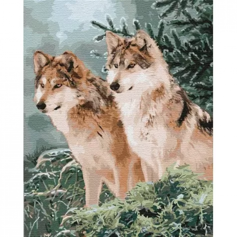 Картина за номерами. "Вовчий погляд" 40x50см KHO4191 Ідейка Арт:16902