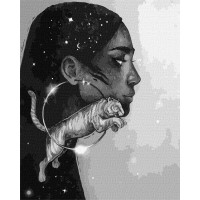 Картина за номерами"Сузір'я тигра з фарбами металік" ©lesya_nedzelska_art Ідейка KHO4970 40х50 см Ідейка Арт:25640