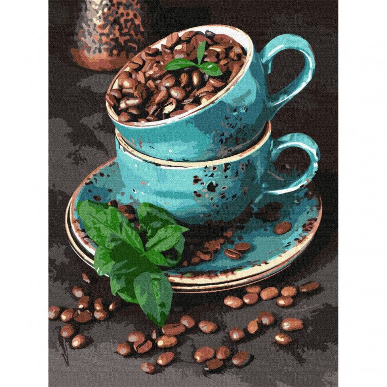 Картина за номерами  "Ароматні кавові зерна" Ідейка KHO5636 30х40 см Ідейка Арт:30171