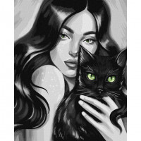 Картина за номерами "Чорний пухнастик" ©pollypop92 Ідейка KHO2662 40х50 см Ідейка Арт:29445