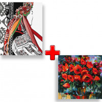 Набір картин за номерами 2 в 1 Ідейка "Квітуча краса" 40х50 KHO2596 та "Макова ніжність" 40х40 KHO3231 Ідейка Арт:35179