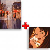 Набір картин за номерами 2 в 1 Ідейка "Святкова атмосфера" 40х50 KHO2194 та "Чарівна бавовна" 40х40 KHO2583 Ідейка Арт:35178