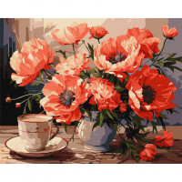 Картина по номерам "Букет із маками" KHO3263 40х50см                                              Ідейка Арт:39613 Картина по номерам "Букет із маками" KHO3263 40х50см                                              Ідейка Арт:39613