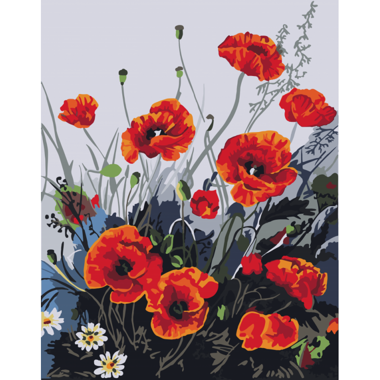 Картина за номерами. Art Craft "Барвисті маки" 40x50 см 13105-AC ArtCraft Арт:14934