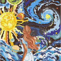 Картина за номерами "Безмежний космос" ©Liliia Osinska Ідейка KHO5080 40х40 см Ідейка Арт:33516