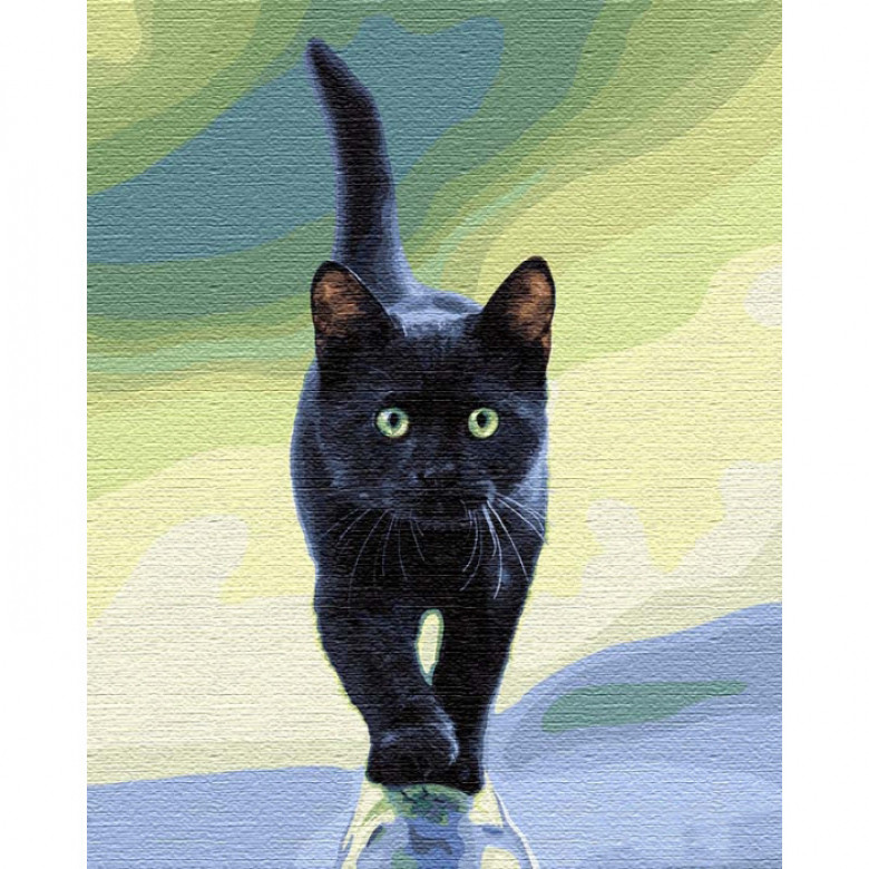 Картина за номерами. "Котяча грація" 40x50см KHO4206 Ідейка Арт:17369