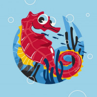 Картина за номерами "Морський коник" 15037-AC 30х30 см ArtCraft Арт:36446