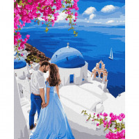 Картина за номерами "Подорож до Санторіні" Ідейка KHO4794 40х50 см Ідейка Арт:27055