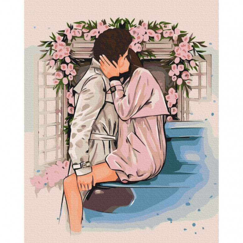 Картина за номерами "Квіткові обійми" ©Alla Berezovska Brushme BS53450 40х50 см Brushme Арт:29033