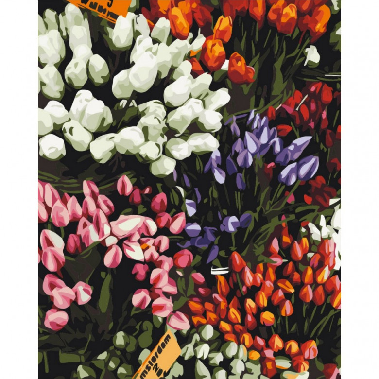Картина за номерами "Ярмарка тюльпанів" Brushme BS52646 40х50 см Brushme Арт:30333