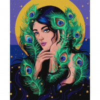 Картина за номерами "Загадкова дівчина" ©pollypop92 Ідейка KHO2559 40х50 см Ідейка Арт:30812