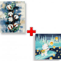 Набір картин за номерами 2 в 1 Ідейка "Бавовна" 40х50 KHO5665 та "Небесні ліхтарики" 40х40 KHO6061 Ідейка Арт:35144