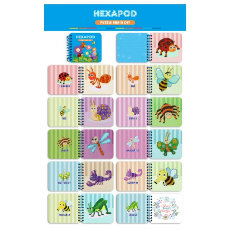 Детская книжка с алмазной вышивкой Букашки (FT015)