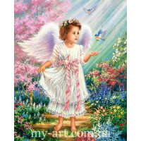 Купить Алмазная вышивка круглые стразы 40 х 50 см на подрамнике Ангелочек (арт. AR-3129) без коробки Купить Алмазная вышивка круглые стразы 40 х 50 см на подрамнике Ангелочек (арт. AR-3129) без коробки