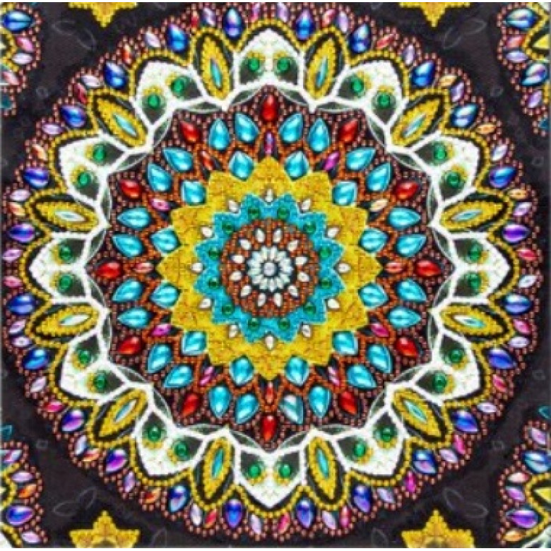 Купить Алмазная мозаика 5D Цветная мандала 24 х 24 см (арт. PR1217)