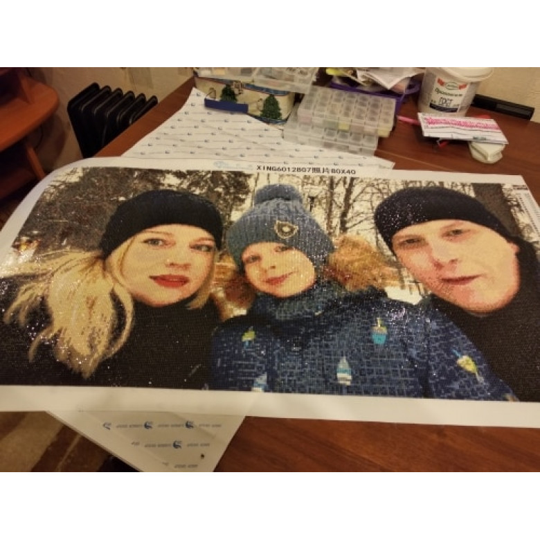 Алмазная мозаика по фотографии портрет 30*40 см