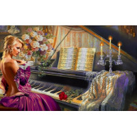 Купить Набор алмазной вышивки Прелестная девушка и музыка 40 х 50 см (арт. FS384) Купить Набор алмазной вышивки Прелестная девушка и музыка 40 х 50 см (арт. FS384)