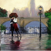 Купить Полный комплект алмазной вышивки Поцелуй под дождем 40 х 40 см (арт. FS528) квадратные камни Купить Полный комплект алмазной вышивки Поцелуй под дождем 40 х 40 см (арт. FS528) квадратные камни