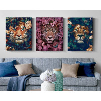 Купить Алмазная вышивка на подрамнике Триптих Тигры 120 х 50 см Купить Алмазная вышивка на подрамнике Триптих Тигры 120 х 50 см