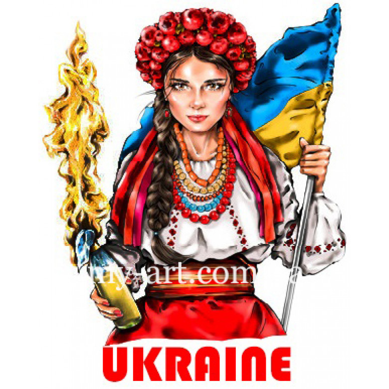 Купить Алмазная вышивка на подрамнике Защитница Украины 40 х 50 см (арт. TN1174)