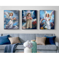 Купить Алмазная вышивка на подрамнике Триптих Три ангелочка 3 х 40 х 50 см Купить Алмазная вышивка на подрамнике Триптих Три ангелочка 3 х 40 х 50 см