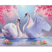 Купить Алмазная вышивка круглые стразы 40 х 50 см на подрамнике Пара лебедей (арт. AR-3123) без коробки Купить Алмазная вышивка круглые стразы 40 х 50 см на подрамнике Пара лебедей (арт. AR-3123) без коробки