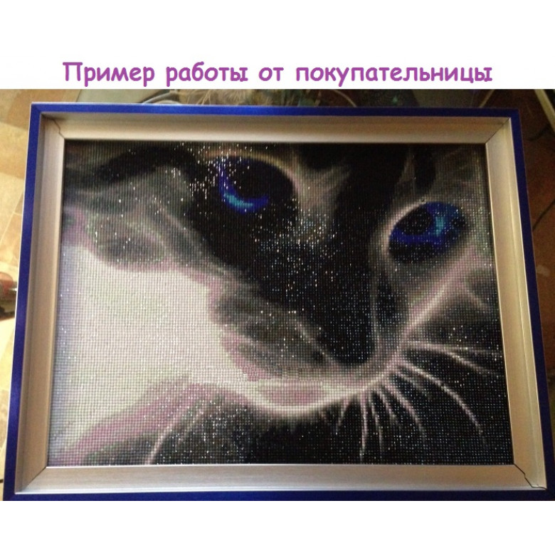 Купить Алмазная вышивка без коробки MyArt Кошачий взгляд 40 х 50 см (арт. MA474)