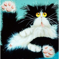 Купить Алмазная вышивка Черно-белый кот 30 х 30 см (арт. FS108) DIY Купить Алмазная вышивка Черно-белый кот 30 х 30 см (арт. FS108) DIY