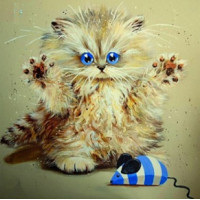 Купить Алмазная вышивка Озорной котенок 30 х 30 см (арт. FS109) Купить Алмазная вышивка Озорной котенок 30 х 30 см (арт. FS109)