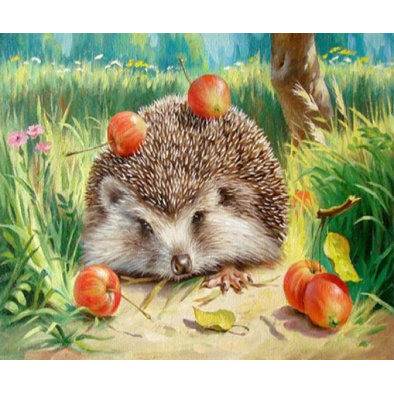Купить Алмазная вышивка Ежик в саду 20 х 30 см (арт. FS155)