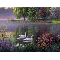 Купить Алмазная вышивка Семья лебедей на пруду 40 х 30 см (арт. FS196) Купить Алмазная вышивка Семья лебедей на пруду 40 х 30 см (арт. FS196)