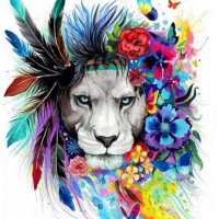 Купить Алмазная вышивка Радужный лев 40 х 50 см (арт. FS307) Купить Алмазная вышивка Радужный лев 40 х 50 см (арт. FS307)